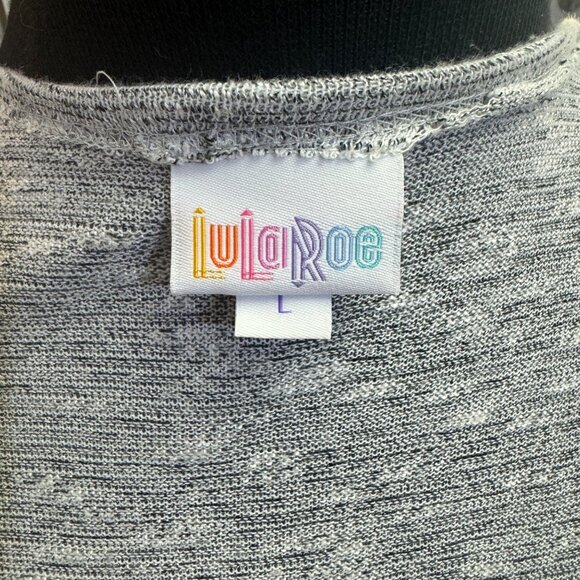 LuLaRoe Womens Long Cardigan Waterfall Open Front Lightweight Gray Sweater L - Picture 6 of 8